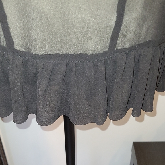 New Zara Black Semi-Sheer Ruffled Blouse. - Picture 7 of 8